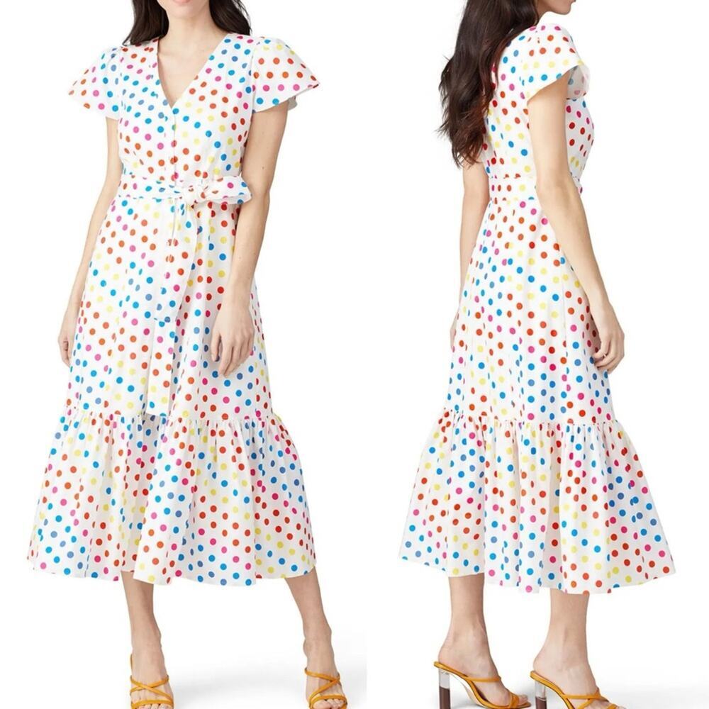 Color Me Courtney Dipping Dots Minnie Midi Dress Size 6